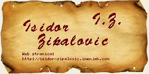 Isidor Zipalović vizit kartica
